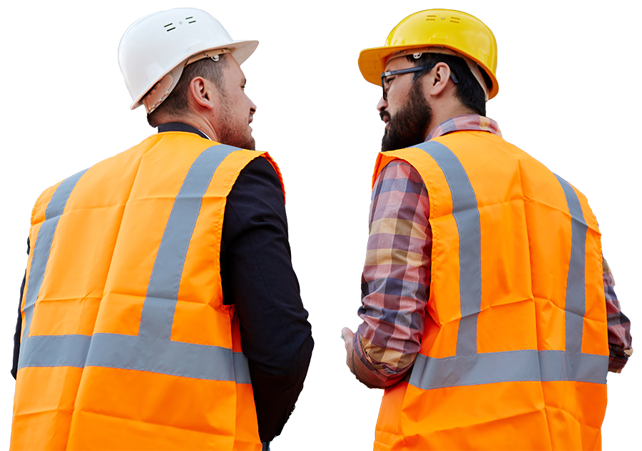 Two contractors talking